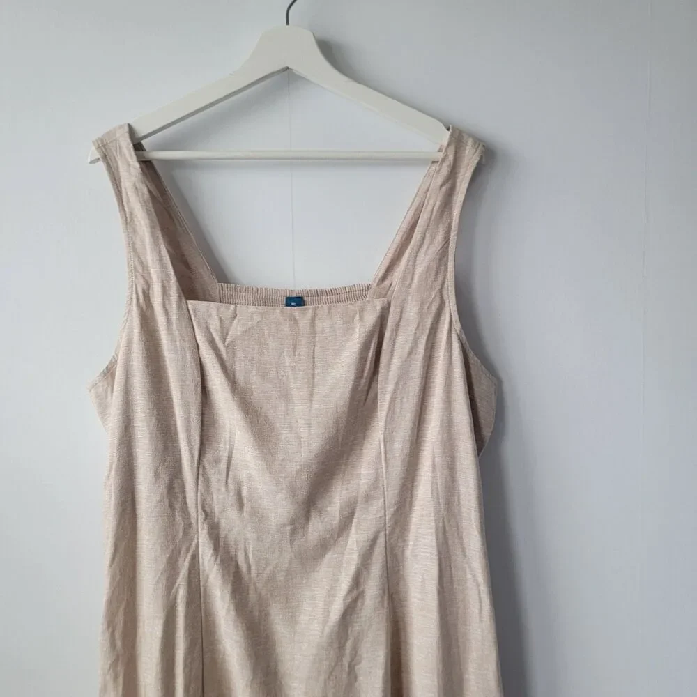 old‎ navy women's fit & flare linen blend midi dress size XL minimalist - Picture 3 of 7